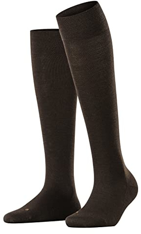 FALKE Sensitive Berlin W Kh lana cotone con bordino morbido 1 paio, Calzini lunghi Donna, Marrone Dark Brown 5230, 35-38