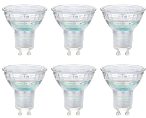 Amazon Basics Lot de 6 ampoules spot LED GU10, 4,9 W (équivalent à 50 W), blanc froid, Dimmable, qualité professionnelle,
