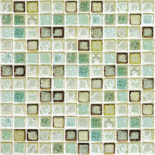 Hode Piastrelle Adesive Cucina Verde 40X500cm Mosaico Pellicola Autoadesiva PVC per Piastrelle Cucina Bagno Pareti Impermeabile Vinile Carta da Parati Decorativa