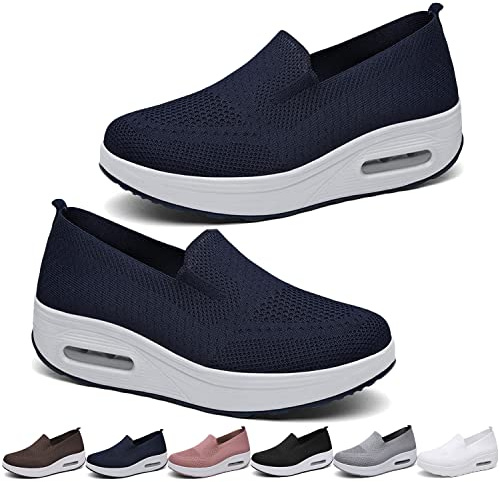 Women's Orthopedic Sneakers, Zapatillas OrtopéDicas para Mujer, Zapatillas Deportivas con Plataforma Elástica y Malla para Mujer, para Ponerse de pie, Correr, Caminar, Trabajar