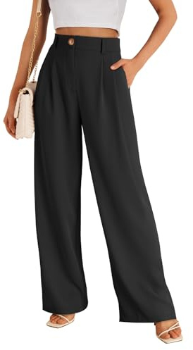 LILLUSORY Wide Leg Dress Work Pants Womens Palazzo Flowy 2026 Summer Spring High Waisted Professional Business Casual Office Interview Travel Outfit Wear Trousers Dressy Slacks Black