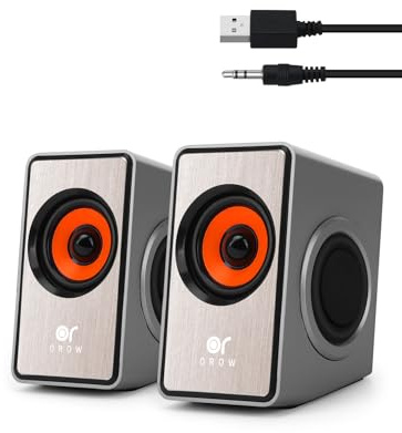 OR O R O W OROW Computer Speakers,12W Mini Desktop Speaker with Volume Control, 3.5mm AUX Speaker, USB Powered Laptop Speakers,Great for PC/Monitor/mac/iMac/Projector(S206)