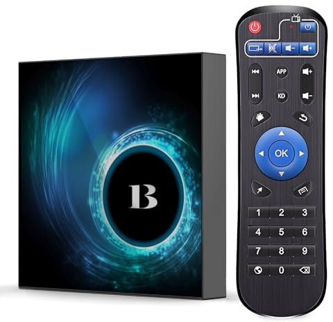 Android TV Box 10.0 4GB RAM 32GB ROM, TV Box Android 2025 4K 6K Smart TV Box Quad-core CPU mit 2.4G/5G Dual-Wi-Fi 4K 6K 3D H.265 HDR10 Bluetooth mit Fernsteuerung