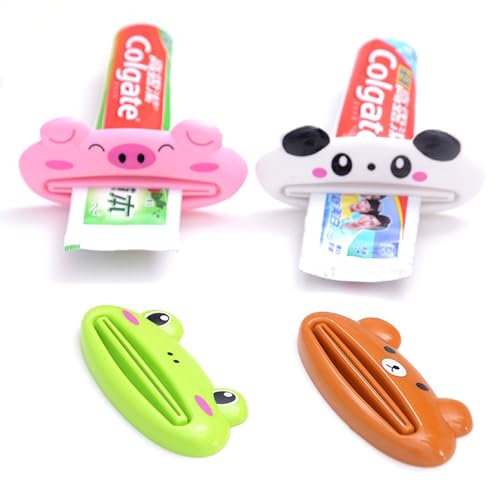 8 Pièces Presse-Tubes de Dentifrice, Rouleau de Dentifrice en Forme D'animal de Dessin Animé, Clips de Dentifrice en Plastiquen, pour La Maison, Dortoir, Voyage D'Affaires