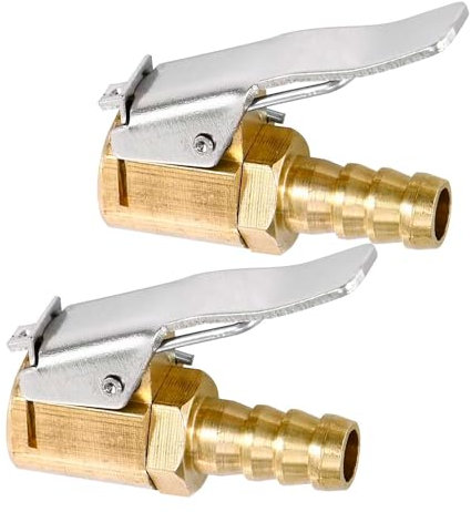 OcioDual 2X Reifenfülldüse, 8mm mit Kopf-Clip-Klemme, Reifenbefestigung, Schrader-Ventile, Autopumpe, Schnelle Umrüstung für Amerikanische Ventil-Autoräder