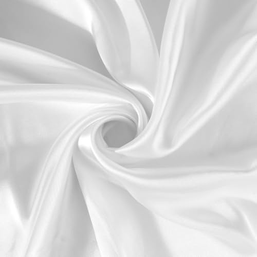 Satén Por Metro 155 Cm X 92 Cm Blanco De Forro Brillante Y Sedosa Para Vestidos De Novia, Confección, DIY, Manteles, Costura