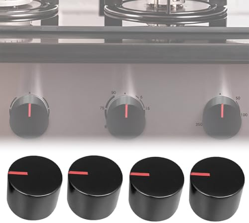 DWFEYOI 4 Piezas Botones de Cocina de Gas, Perilla Cocina Mando, placas de gas butano,Botones de Estufa de Butano, 6mm Botones de Cocina Gas para Hornillo Gas Butano, Estufa de Gas, Placa de Gas
