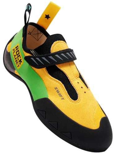 Men Women Sport Climbing Shoes Lightweight Bouldering Shoes with Sticky Rubber Sole for Indoor Outdoor Climbing Gym Breathable Slip-Resistant‌ Yellow-Black