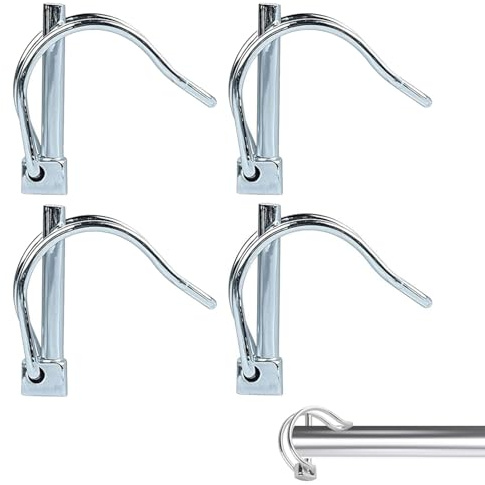 Set di 4 Perni a Molla Tubolari 6x45mm in Acciaio Inossidabile,con Chiusura a Scatto Rapido per Bloccaggio Stabile,Ideali per Rimorchi,Attrezzature Agricole e Barche,Facili da Installare