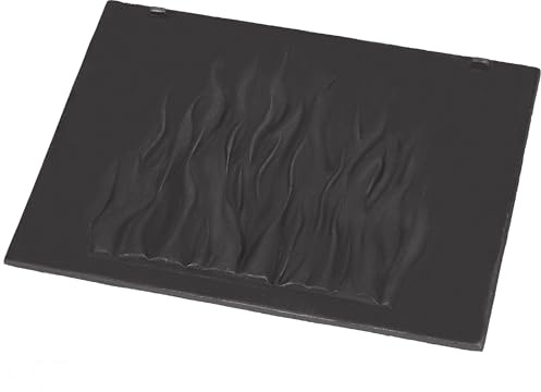 KOTARBAU® Kamin Bakplatta - Öppen Spis Bakplattor - Gjutjärn - 46 x 35 cm - Eldbaksida för Öppen Spis - Anthracite - Väggskydd Till Öppna Spisen - Flammönster - Hög Temperaturbeständighet