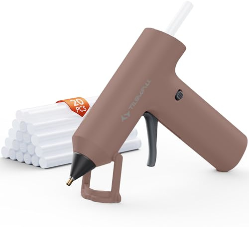 Cordless Hot Glue Gun with 20 Glue Sticks, 90s Fast Heating Mini Glue Gun with Smart Power-Off and Leak-Proof Nozzle, Type-C Rechargeable Adhesive Tool for DIY Crafts, Home Repairs and Decorations