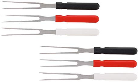 2 x 3er Set Aufschnittgabel/Fleischergabel/Käsegabel/Scheibengabel | Länge 25 cm