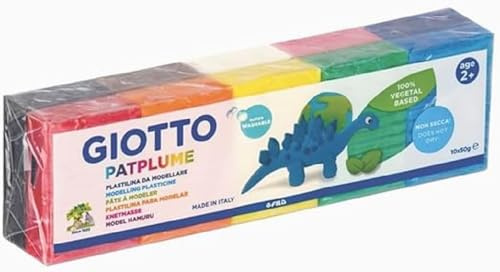 GIOTTO Patplume - Assortiment de pâte à modeler 10 x 50g couleurs classiques