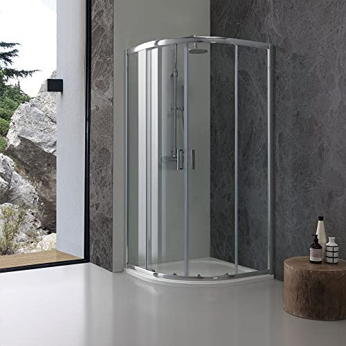 Kiamami Valentina - Mampara de ducha semicircular 90x90 6 mm cristal transparente | Giada