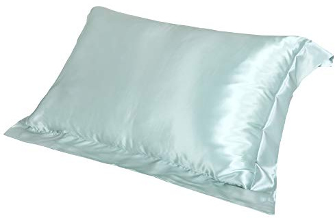 Jasmine Silk 100% 19 Momme Charmeuse Silk Pillowcase for Hair and Skin Oxford Style 50 cm x 75 cm + 7cm Border Envelope Closure RRP £45 (Duck egg)