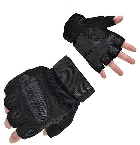 Limirror Herren Taktische Handschuhe Handschuhe Fahrradhandschuhe Motorrad Handschuhe Outdoor Sport Handschuhe Army Gloves Ideal für Airsoft, Militär, Paintball, Airsoft, Jag (Schwarz-Fitness, M)