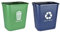 Acrimet Corbeille pour le recyclage et les déchets, 6,75 gallons / 27 quarts / 24 litres (en plastique) (vert et bleu) (lot de 2)