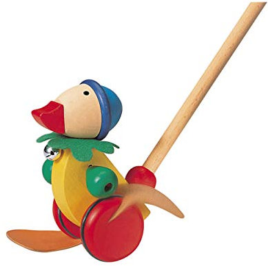 Selecta 62032 Pedella, Schiebefigur, Schiebe-und Nachziehspielzeug aus Holz, 14 cm