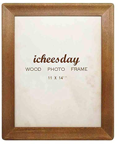 icheesday Rustic Picture Frames 11x14, Made of Brown Solid Wood for Wall Mounting Display Photos Diploma Certificate Award