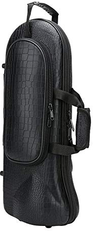 freneci Bolsa de Trompeta Profesional Estuche Rígido de Transporte para Instrumentos de Viento Negro - Cocodrilo grano