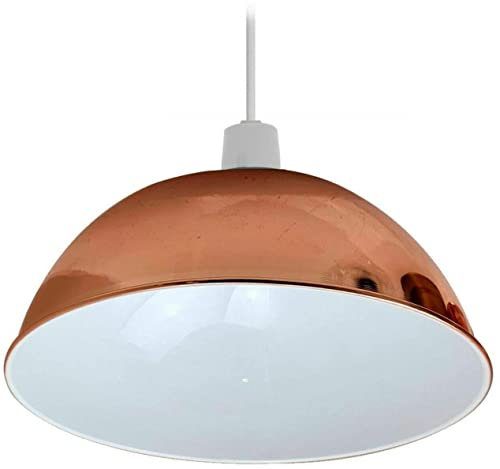 LEDSone Metal Rose Gold Ceiling Lamp Shade 30cm Easy Fit Light Pendant Modern Shade for Bedroom Hallway Office Café Restaurant Industrial Light Shade Ceiling Pendant