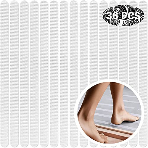36 Pièces Bandes Antidérapants pour Salle de Bain, Autocollants Antidérapants, Bande Anti-dérapant de Douche Transparente, pour Sall de Bain,Baignoires,marches d’escalier, Piscine d’Enfants 2 x 38cm