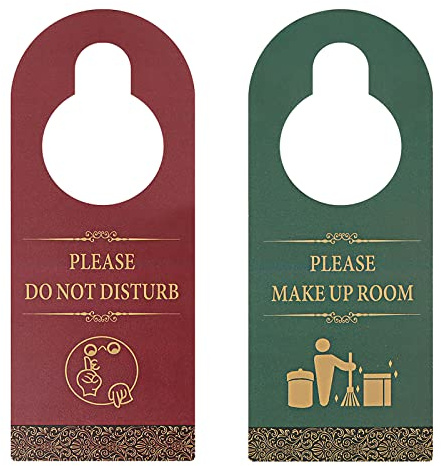 Muka Please Do Not Disturb Make Up Room dörrhängare skylt dubbelsidig | Dörrknopp i plast, hållbar, passar de flesta dörrknoppar, 21,46 x 8,51 cm, återanvändbar för hotell kontor hem