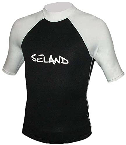 Seland Herren Jacke aus Neopren und Elastan Bali. Schwarz/Weiß Neoprenjacke, Mehrfarbig (Mehrfarbig), L