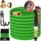 GARDEBRUK® Flexibler Gartenschlauch 7,5m 3fach Latexkern Vollmessing Adapter 1/2' 3/4' Zoll Wandhalterung Tasche Flexschlauch Wasserschlauch Grün
