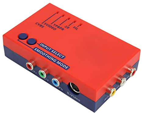 Bewinner para RetroScaler2x AV a HDMI Converter Adapter, 480P Retro Game To TV Adapter, Buen Rendimiento de Sonido para Vic20 para N64 para SFC para para MD2 para MD1 para C64(Rojo)
