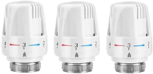 Thermostatic Radiator Head Radiator Thermostat Head M 30 x 1.5 Radiator Valve Replacement Head Head Heating Valve Tool for Heating Systems Heater Control for Home Office (3)