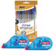 BIC Cristal - Bolígrafos originales, paquete de 10 unidades, colores surtidos, punta fina de 1,0 mm, ideal para escritura suave en la escuela u oficina y 2 rodillos correctores de ratón Tipp-Ex Pocket
