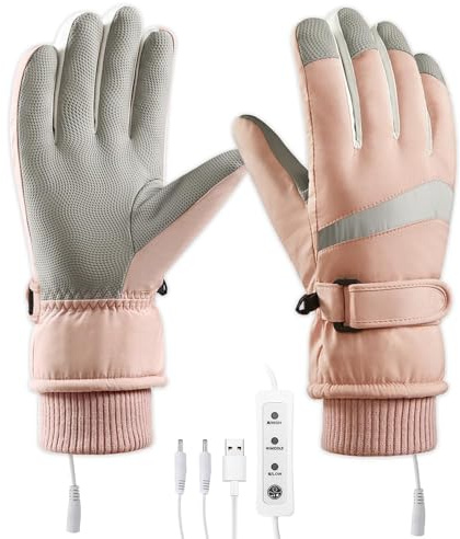 Yotutun - Guantes calefactores USB para mujer, guantes calefactores eléctricos 3 temperatura ajustable invierno manos cálidas manos completas antideslizantes para ciclismo, pesca, esquí, senderismo