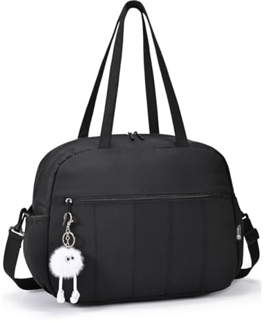 BAGZY Puffer Resväska Damer Väska Handväska 40x30x20 för Flygplan Sportväska 26L Vattentät Resa Toteväska Klinikväska Födelse Sjukhusväska Med PVC för Våt Lärare Fitness Gym Helgen