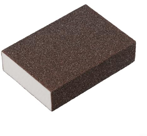 Honseadek Lot de 4 blocs d'éponge de ponçage à grains 60/80/120/240 pour bois, plastique, cloison sèche – Papier de verre réutilisable ou sec avec tampon en mousse flexible, grains assortis (60#)