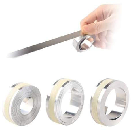 Jkbmkxc 31000 3D Embossing Label Tape for DYMO Rhino M1011, Compatible with 32500 35800 12mm Metal Tape (Stainless Steel/Aluminum) Non-Adhesive/Adhesive, 10Rolls(31000)