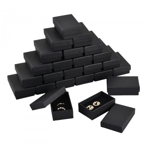 Wisebom 24 Piezas Cajas para Joyas, 8 x 5 x 2,5 cm Caja de Regalo Pequeña caja de Regalo con Tapa caja de Joyería de Esponja Pequeña para pendientes Cadenas