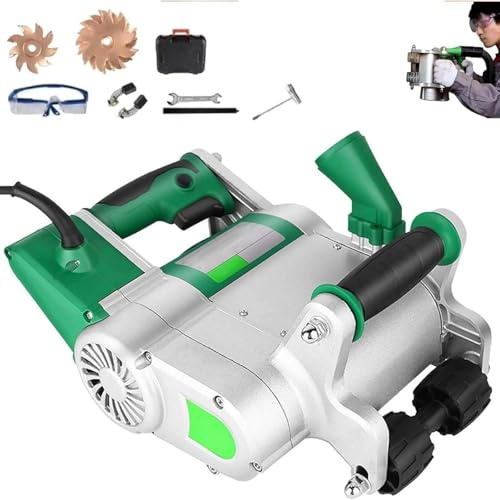 XueFulxion Ranuradora de Pared Profesional de Doble Disco con Aspiración – Máquina para Hacer rozas limpias en ladrillo Hueco,termoarcilla y Bloques de hormigón Celular para instalación de tuberías
