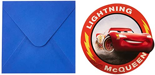 Pixar Lot de 6 cartes dinvitation Cars avec enveloppes 5PR89472 Taille Unique Multicolore