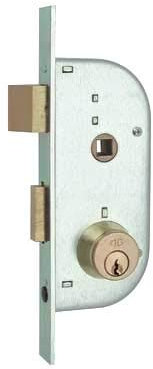 Serratura MG 147.32.4 per cancelli cil. tondo fisso scrocco+catenaccio ottone