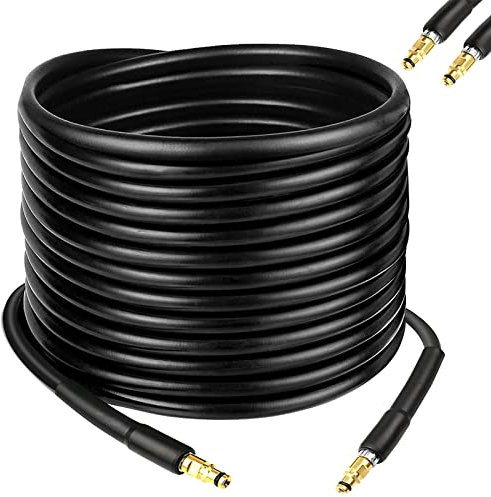 15m / 49.2Ft High Pressure Jet Washer Hose Extension Cleaning Pipe with C-Clip Click Type Plug Fitting Quick Connector 15 metre Garden Pipe Replacement for Karcher K Series K2, K3, K4, K5, K7
