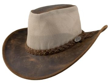 Black Jungle BUNDABERY Lederhut, Westernhut, Australienhut, Cowboyhut (DE/NL/SE/PL, Alphanumerisch, XL, Tan)