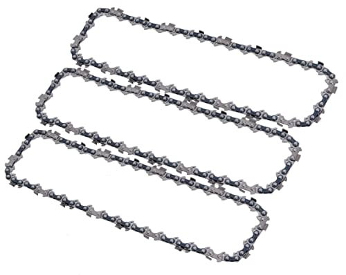 Poweka Cadenas de motosierra 10 (25 cm) 3/8LP, 40 eslabones de transmisión Se adapta Mac Allister, McCulloch, Ryobi, Sterwins, Bosch, paquete de 3
