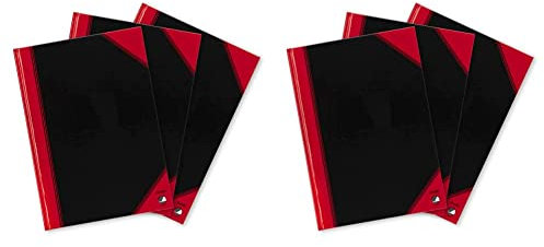 Bantex Notizbuch A4, kariert, 96 Blatt, 70 g/m², Hardcover, schwarz, 3 Stück & Notizbuch A5, kariert, 96 Blatt, 70 g/m², Hardcover, schwarz, 3 Stück