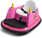 GYMAX 360 Spin Kids Bumper Car, Electric Ride on Toy with Remote Control, Lights, Music and Safety Belt, Children Battery-Powered Vehicle for Indoor Outdoor (Pink)