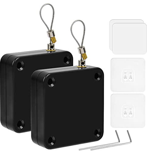 DODUOS Lot de 2 ferme-portes automatiques noirs avec cordon de serrage, sans perçage, ouvre-porte pour porte intérieure dans les bureaux à domicile