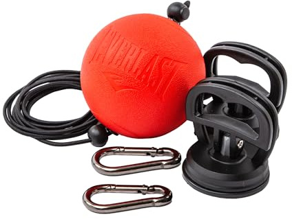 Everlast Powerlock Double End Reflex Ball – Balle réflexe Moyenne, Hauteur/Tension réglables, Installation Facile pour entraînement de Boxe