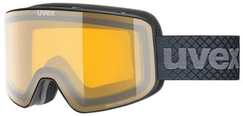 uvex pyrit LG - leicht kontrastverstärkende Skibrille mit Anti-Fog-Beschichtung und Over-The-Glasses-Konstruktion für Damen und Herren - black matt/yellow-clear-S1 - one size