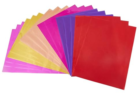 SUPERFINDINGS 60 Fogli 6 Colori A4 Carta da stampa a caldo Trasferimento di calore carta stagnola metallica carta di trasferimento a caldo/Penna di calore carte facendo 29~29,5x20~21cm