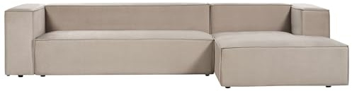 Minimalistisk Vänstervänd Hörnsoffa Sammet Klädd 3-sitsig Taupe Vernon